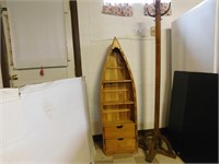 2 Pcs.-Canoe Shaped Bookcase w/2 Drawers &