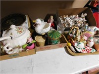 Misc. Lot-Easter Figurines, Tureen w/Spoon,