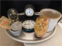 Misc. Lot-Ansonia Mantle Clock & Bird Clock(as-is)