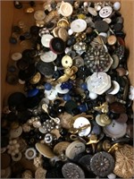 Vintage buttons, glass, military, rhinestones