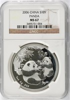 2006 Chinese Silver 10 Yuan Panda Coin NGC MS-67