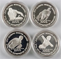 4 Albertville 1992 Olympic Fine Silver Medallions