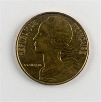 1987 France 20 Centimes Aluminum Bronze Coin KM-93