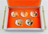 2010 Chinese Tiger Commemorative Coin 5 Coin Set