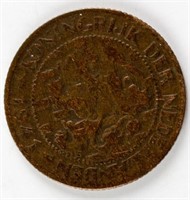 1941 Netherlands 1 Cent Bronze Coin KM-152