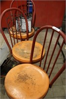 3 Metal Vintage Chairs
