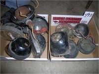 2 boxes of misc older headlights