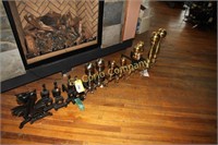 Lot of 7 sets of andirons