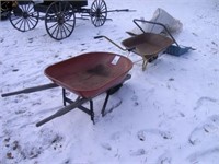 Wood and steel wheelbarrow