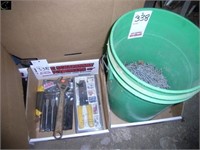 Box w/ misc crescent wrench, carpet knife etc