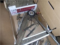 Box w/ hatchet, pliers, small hammer