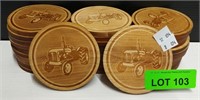 Approx. (30) Rd. Wood Tractor Coasters