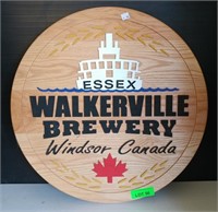 Walkerville Brewery Round Wood Beer Sign