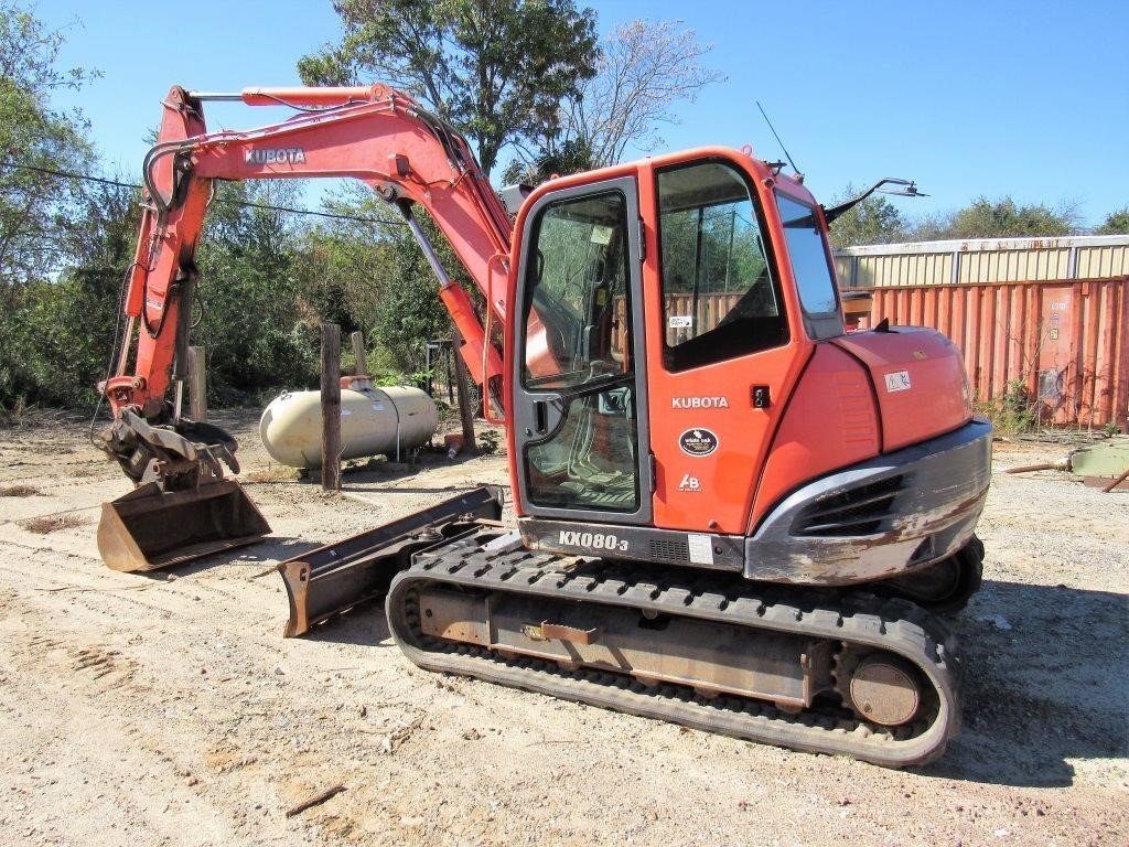 2012 KUBOTA 70 HP POWER UTLITY EXCAVATOR KX080-3