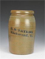 A Salt Glaze Crock from E.B. Taylor Richmond, VA