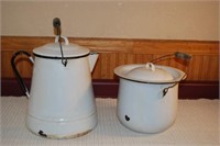 Enamelware Kettle and Pot