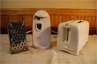 Toaster, Can Opener, and Grater