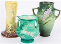 3 Vintage Roseville Pottery Vases