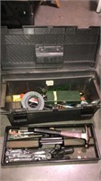 Plastic toolbox with tools including combination