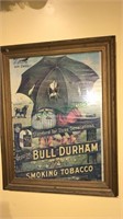 Framed bull Durham smoking tobacco black