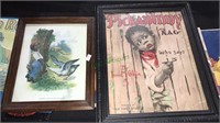 Two framed black Americana pieces, the largest