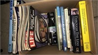 Box a lot of books and vintage life magazines,