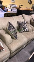 Matching beige corduroy chair for two with two