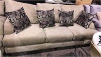 Matching beige corduroy sofa with for designer