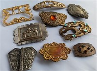 9 Vintage metal belt buckles