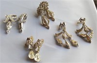 ORA Rhinestone earrings 4 sets clamp on