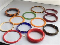 12 solid bangle bracelets, many colors