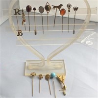 Scarf pins, stick pins for lapel (15)