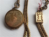 Watch Fob Chain with pendant  no markings 10" long
