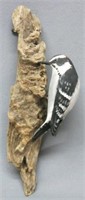 PETER PELTZ CARVING OF A DOWNY WOODPECKER