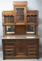 AESTHETIC MOVEMENT CARVED WALNUT SIDEBOARD