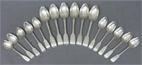 LOT OF 16 ENGLISH COIN SILVER DESSERT & TEASPOONS