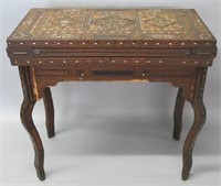 SYRIAN M.O.P. AND MARQUETRY INLAID GAME TABLE
