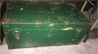 Vintage footlocker with interior tray, 13 17 x
