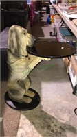 Decorative hound dog side table, 33 inches tall,