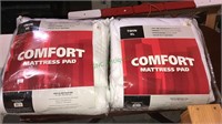 Two comfort mattress pads for twin extra long