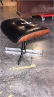 Herman Miller style footstool, chrome base, vinyl