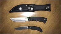 Double knife set with sheath, the longer knife is
