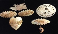 Mother of Pearl brooches (6)