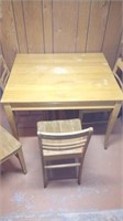 mid-century kitchen table, 4 chairs and 2 leaves