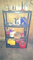 garage shelf and contents of shelf