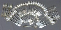 GROUP OF AMERICAN COIN SILVER FLATWARE