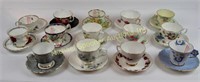 FOURTEEN ENGLISH CUPS AND SAUCERS