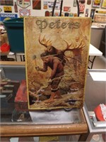 Peters Shotgun Shells Rusty Embossed Metal Sign