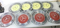 Set of Mercedes-Benz red & yellow hubcaps