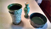 green vase and bowl